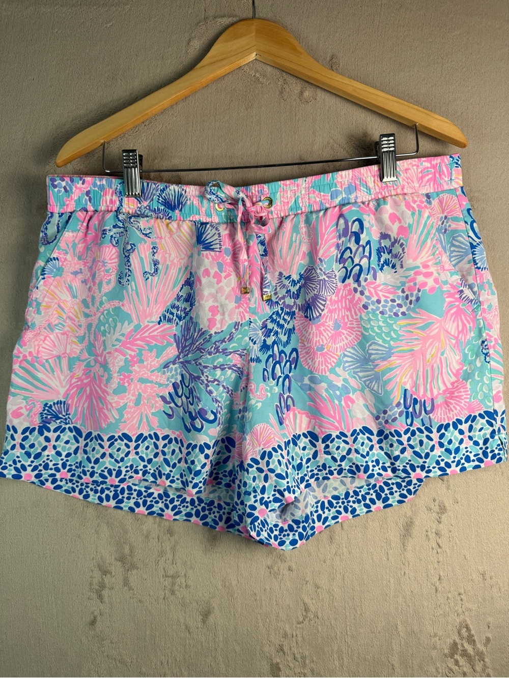 Lilly Pulitzer Pink & Aqua Floral Lounge Shorts